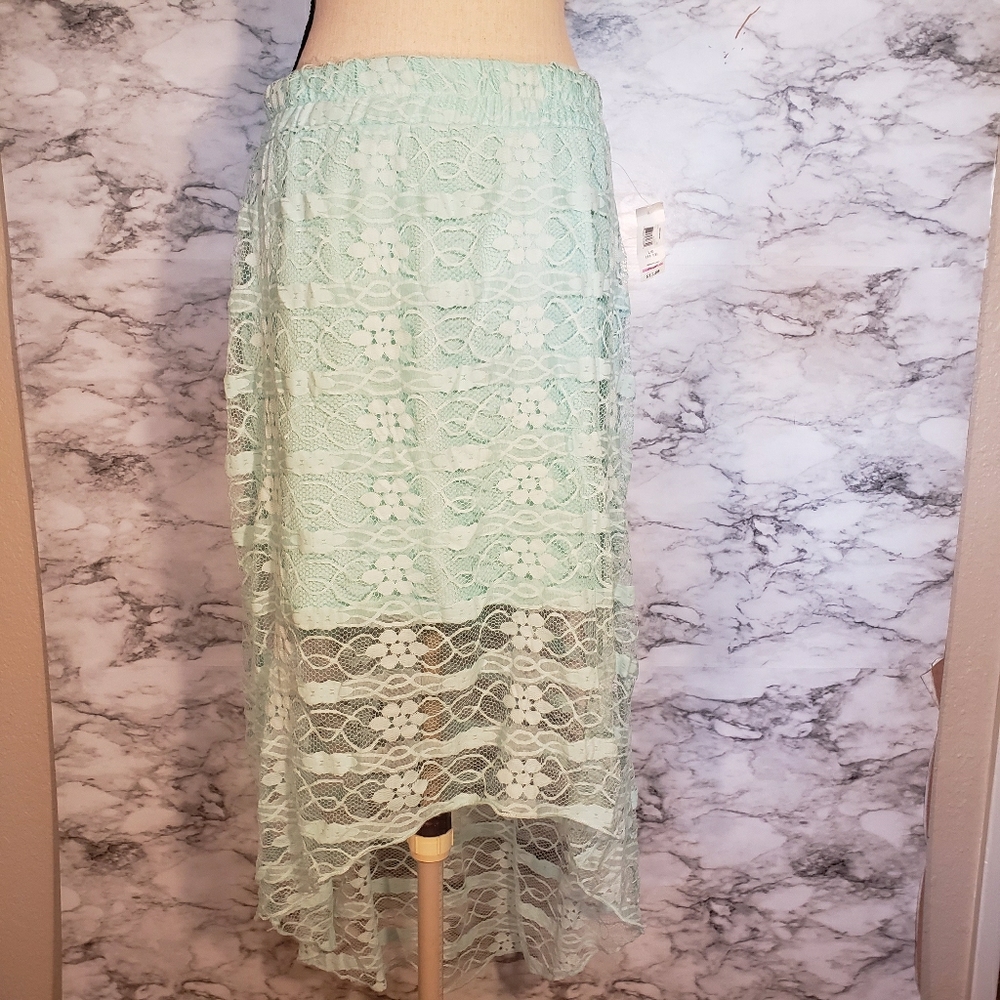 Light blue lace skirt